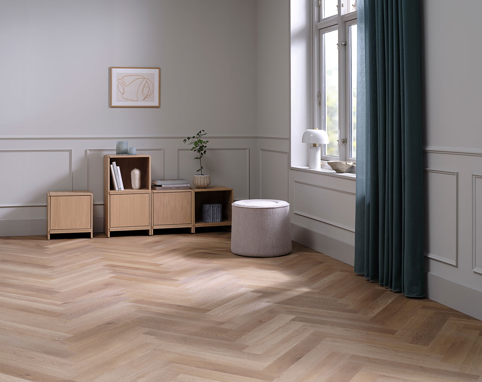 Nordic by Garant stofgardin Ella syet m. Waves