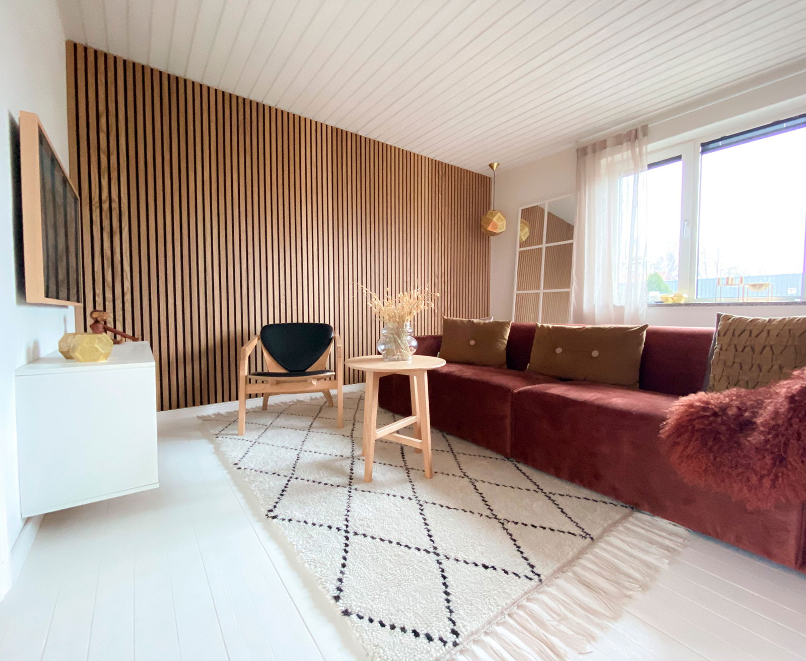 I-Wood Akustikpanel Eg brun olie, sort filt